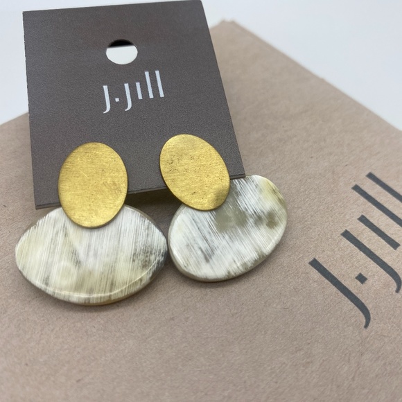J.Jill NEW Pure Jill Horn Post Drop Earrings NWT - Picture 4 of 5